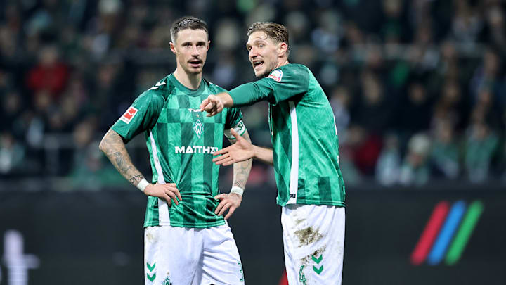 Marco Friedl (l.) und Werder-Kollege Niklas Stark Marco Friedl (l.) und Werder-Kollege Niklas Stark