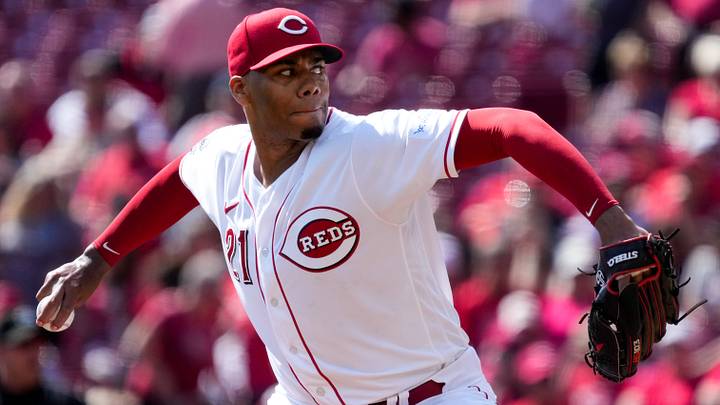Cincinnati Reds starting pitcher Hunter Greene (21) throws a pitch in the first inning of the MLB Interleague game between the Cincinnati Reds and the Minnesota Twins at Great American Ball Park in downtown Cincinnati on Wednesday, Sept. 20, 2023. Cincinnati Reds starting pitcher Hunter Greene (21) throws a pitch in the first inning of the MLB Interleague game between the Cincinnati Reds and the Minnesota Twins at Great American Ball Park in downtown Cincinnati on Wednesday, Sept. 20, 2023.