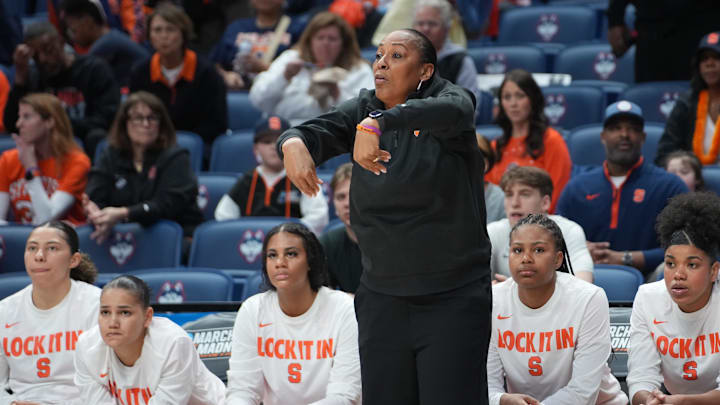 Syracuse women's basketball head coach Felisha Legette-Jack isn't happy that her team is often put in UConn's bracket.