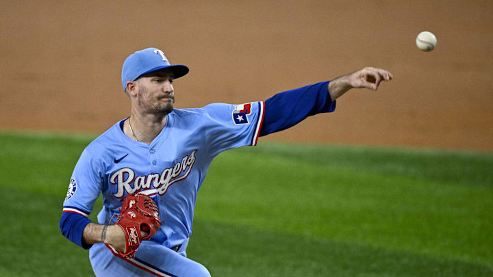 Texas Rangers starting pitcher Andrew Heaney (44) pitches against the Seattle Mariners during the third inning at Globe Life Field on Sept 22. Texas Rangers starting pitcher Andrew Heaney (44) pitches against the Seattle Mariners during the third inning at Globe Life Field on Sept 22.