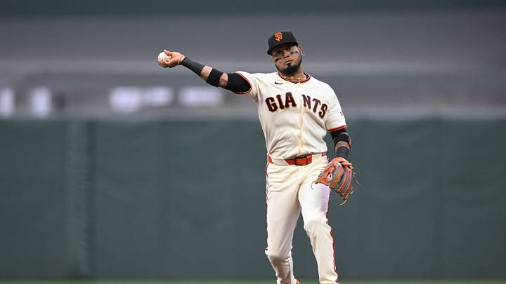 Jul 6, 2026; San Francisco, California, USA; San Francisco Giants second baseman Luis Arraez (1) throws to first base for an out against the Toronto Blue Jays in the third inning at Oracle Park. Mandatory Credit: Eakin Howard-Imagn Images Jul 6, 2026; San Francisco, California, USA; San Francisco Giants second baseman Luis Arraez (1) throws to first base for an out against the Toronto Blue Jays in the third inning at Oracle Park. Mandatory Credit: Eakin Howard-Imagn Images