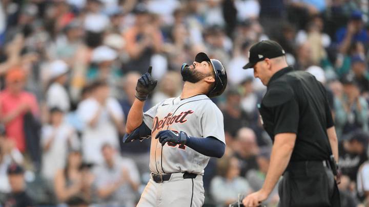 Detroit Tigers left fielder Riley Greene (31). Mandatory Credit: Steven Bisig-Imagn Images Detroit Tigers left fielder Riley Greene (31). Mandatory Credit: Steven Bisig-Imagn Images