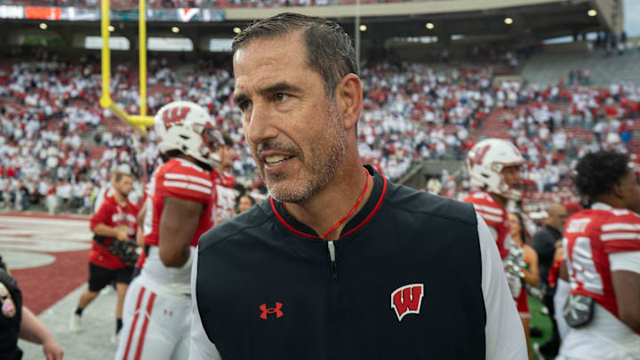 Wisconsin head coach Luke Fickell is shown after their game Saturday, September 6, 2025 at Camp Randall Stadium in Madison, Wisconsin. Wisconsin beat Middle Tennessee 42-10.