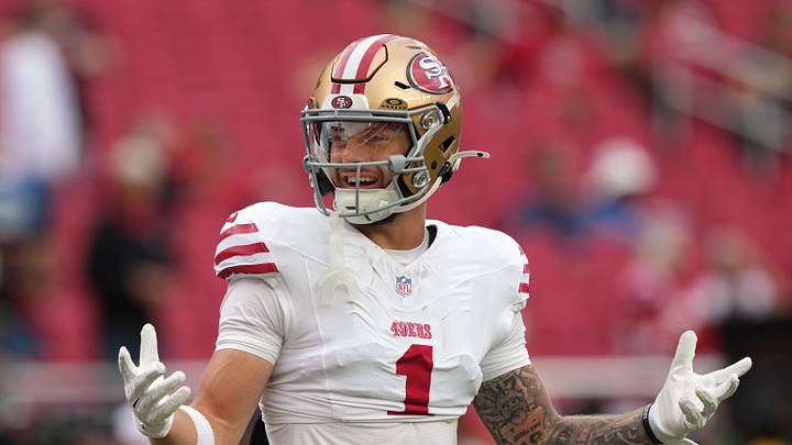 San Francisco 49ers wide receiver Ricky Pearsall (1) is an underrated sleeper in fantasy football. Darren Yamashita-Imagn Images
