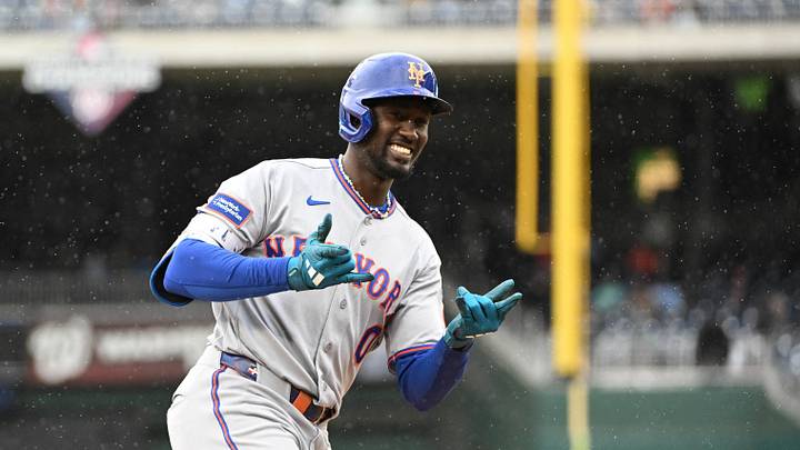 Sep 26, 2026; Washington, District of Columbia, USA; New York Mets shortstop Ronny Mauricio (0) reacts after hitting a solo home run against the Washington Nationals during the seventh inning at Nationals Park. Mandatory Credit: Brad Mills-Imagn Images Sep 26, 2026; Washington, District of Columbia, USA; New York Mets shortstop Ronny Mauricio (0) reacts after hitting a solo home run against the Washington Nationals during the seventh inning at Nationals Park. Mandatory Credit: Brad Mills-Imagn Images