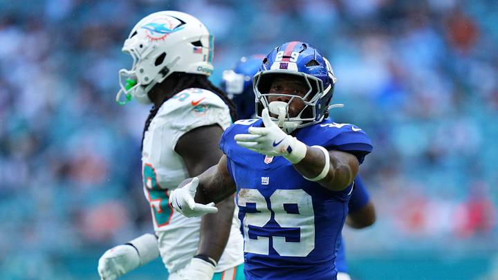 New York Giants running back Tyrone Tracy Jr. New York Giants running back Tyrone Tracy Jr.