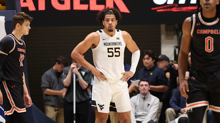 West Virginia University center Harlan Obioha West Virginia University center Harlan Obioha