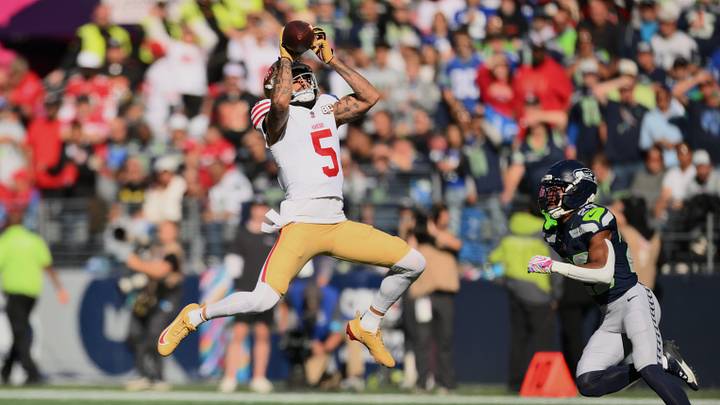 Mike Evans’s value was on full display in the 49ers’ win over the Seahawks on Sunday. Mike Evans’s value was on full display in the 49ers’ win over the Seahawks on Sunday.