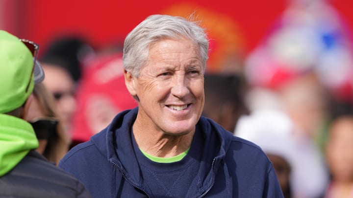 Former Seahawks head coach Carroll stands on the sideline before a game against the San Francisco 49ers at Levi's Stadium. 