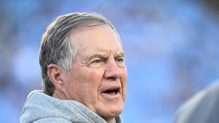Sep 1, 2025; Chapel Hill, North Carolina, USA; North Carolina Tar Heels head coach Bill Belichick on the field before the game at Kenan Stadium. Mandatory Credit: Bob Donnan-Imagn Images Sep 1, 2025; Chapel Hill, North Carolina, USA; North Carolina Tar Heels head coach Bill Belichick on the field before the game at Kenan Stadium. Mandatory Credit: Bob Donnan-Imagn Images