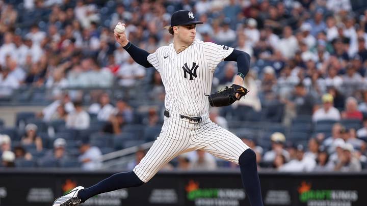 Aug 28, 2026; Bronx, New York, USA; New York Yankees pitcher Cam Schlittler (31) pitches against the Boston Red Sox during the first inning at Yankee Stadium. Mandatory Credit: Tom Horak-Imagn Images Aug 28, 2026; Bronx, New York, USA; New York Yankees pitcher Cam Schlittler (31) pitches against the Boston Red Sox during the first inning at Yankee Stadium. Mandatory Credit: Tom Horak-Imagn Images
