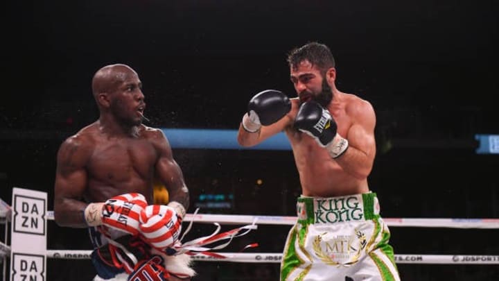 Jono Carroll, right, and Tevin Farmer during their International Boxing Federation World Super Featherweight title bout. Tevin Farmer is raising concerns about fair play after a hard loss Jono Carroll, right, and Tevin Farmer during their International Boxing Federation World Super Featherweight title bout. Tevin Farmer is raising concerns about fair play after a hard loss