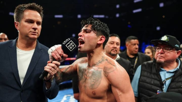 Ryan Garcia celebrates after defeating Devin Haney in a fight at Barclays Center on April 20, 2024 in New York City. The two are now entangled in a lawsuit after their April fight Ryan Garcia celebrates after defeating Devin Haney in a fight at Barclays Center on April 20, 2024 in New York City. The two are now entangled in a lawsuit after their April fight