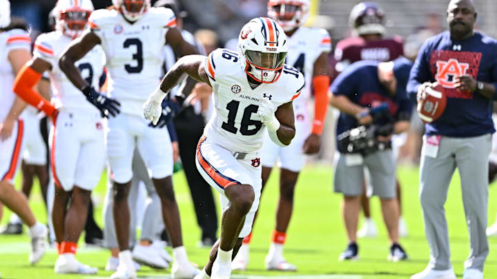 Sep 23, 2023; College Station, Texas, USA; Auburn Tigers wide receiver Malcolm Johnson Jr. (16)