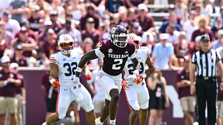 Sep 23, 2023; College Station, Texas, USA; Texas A&M Aggies defensive back Jacoby Mathews (2)