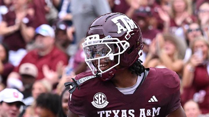 Sep 5, 2026; College Station, Texas, USA; Texas A&M Aggies wide receiver Isaiah Horton (7) reacts after scoring a touchdown during the first quarter against the Missouri State Bears at Kyle Field. Mandatory Credit: Maria Lysaker-Imagn Images Sep 5, 2026; College Station, Texas, USA; Texas A&M Aggies wide receiver Isaiah Horton (7) reacts after scoring a touchdown during the first quarter against the Missouri State Bears at Kyle Field. Mandatory Credit: Maria Lysaker-Imagn Images