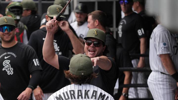 May 17, 2026; Chicago, Illinois, USA; Chicago White Sox pitcher Mike Vasil uses a magic wand on first baseman Munetaka Murakami (5) before the game against the Chicago Cubs at Rate Field. Mandatory Credit: David Banks-Imagn Images May 17, 2026; Chicago, Illinois, USA; Chicago White Sox pitcher Mike Vasil uses a magic wand on first baseman Munetaka Murakami (5) before the game against the Chicago Cubs at Rate Field. Mandatory Credit: David Banks-Imagn Images