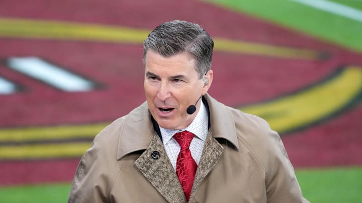 Jan 1, 2026; Pasadena, CA, USA; Rece Davis on the ESPN College Gameday set during the 2026 Rose Bowl and quarterfinal game of the College Football Playoff at Rose Bowl Stadium. Mandatory Credit: Kirby Lee-Imagn Images Jan 1, 2026; Pasadena, CA, USA; Rece Davis on the ESPN College Gameday set during the 2026 Rose Bowl and quarterfinal game of the College Football Playoff at Rose Bowl Stadium. Mandatory Credit: Kirby Lee-Imagn Images