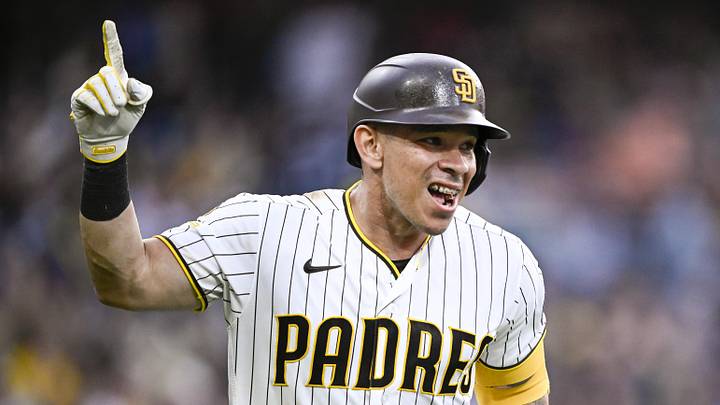 Jun 8, 2026; San Diego, California, USA; San Diego Padres catcher Freddy Fermin (54) celebrates after hitting a solo home run during the third inning against the Cincinnati Reds at Petco Park. Mandatory Credit: Denis Poroy-Imagn Images Jun 8, 2026; San Diego, California, USA; San Diego Padres catcher Freddy Fermin (54) celebrates after hitting a solo home run during the third inning against the Cincinnati Reds at Petco Park. Mandatory Credit: Denis Poroy-Imagn Images