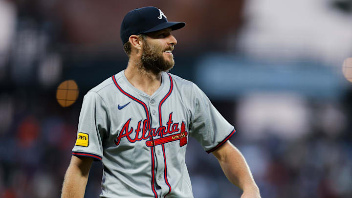 Aug 12, 2024; San Francisco, California, USA; Atlanta Braves pitcher Chris Sale. 