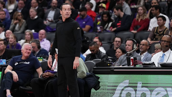 Oct 23, 2024; Toronto, Ontario, CAN; Cleveland Cavaliers head coach Kenny Atkinson watches the play against the Toronto Raptors during the fourth quarter at Scotiabank Arena. Mandatory Credit: Nick Turchiaro-Imagn Images Oct 23, 2024; Toronto, Ontario, CAN; Cleveland Cavaliers head coach Kenny Atkinson watches the play against the Toronto Raptors during the fourth quarter at Scotiabank Arena. Mandatory Credit: Nick Turchiaro-Imagn Images