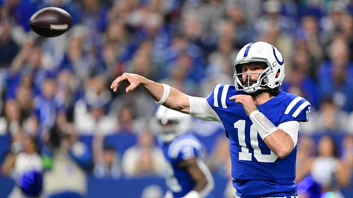 Jan 6, 2024; Indianapolis, Indiana, USA; Indianapolis Colts quarterback Gardner Minshew (10) throws