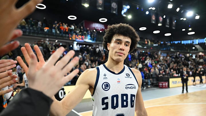 [US, Mexico & Canada customers only] Feb 14, 2025 Caen, FRANCE; St Quentin point guard Nolan Traore after a LNB Pro A Leaders Cup match. Mandatory Credit: Franck Faugere/Presse Sports via Imagn Images