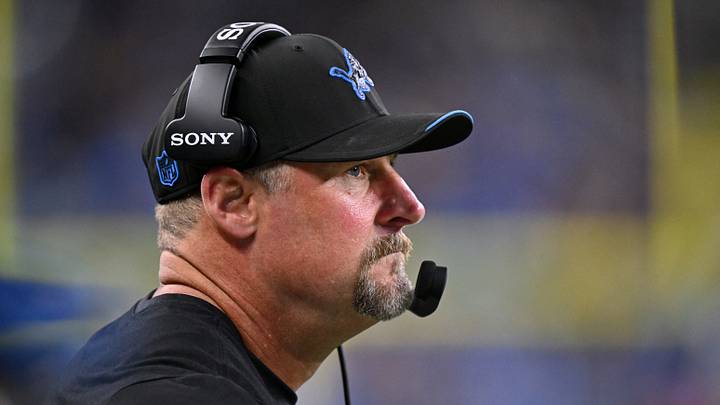 Sep 27, 2026; Detroit, Michigan, USA;  Detroit Lions head coach Dan Campbell looks on from the sidelines during the game against the New York Jets at Ford Field.  Mandatory Credit: Lon Horwedel-Imagn Images
