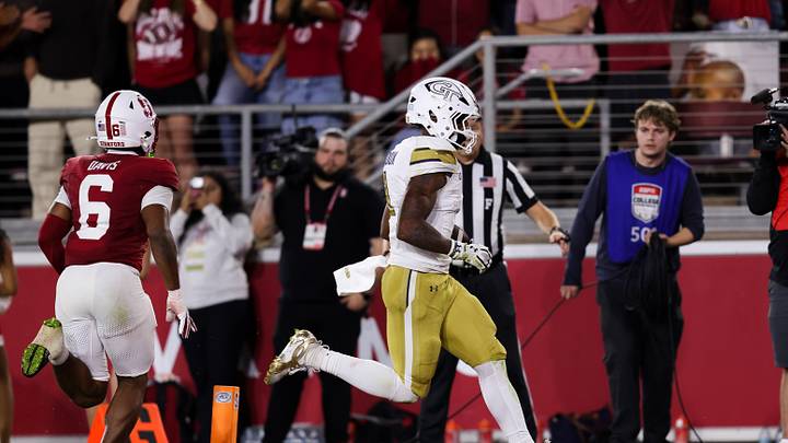 Sep 26, 2026; Stanford, California, USA; Georgia Tech Yellow Jackets running back Trelain Maddox (1) scores a touchdown during the second quarter against the Stanford Cardinal at Stanford Stadium. Mandatory Credit: Sergio Estrada-Imagn Images Sep 26, 2026; Stanford, California, USA; Georgia Tech Yellow Jackets running back Trelain Maddox (1) scores a touchdown during the second quarter against the Stanford Cardinal at Stanford Stadium. Mandatory Credit: Sergio Estrada-Imagn Images