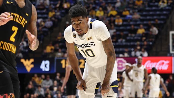 West Virginia University guard Sencire Harris West Virginia University guard Sencire Harris