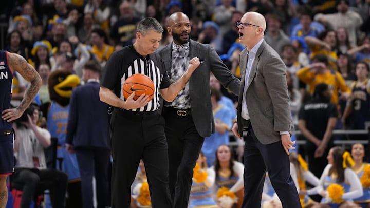 UConn coach Dan Hurley was ejected late in Saturday's road loss to Marquette.
