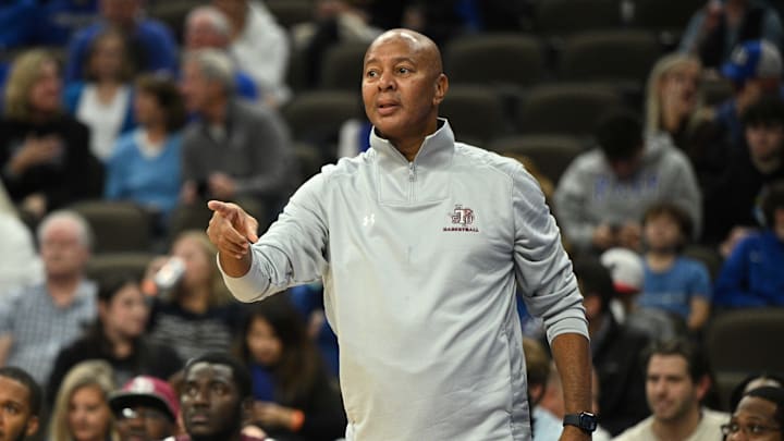 Nov 18, 2023; Omaha, Nebraska, USA; Texas Southern Tigers head coach Johnny Jones watches action against the Creighton Bluejays in the first half at CHI Health Center Omaha. Mandatory Credit: Steven Branscombe-Imagn Images Nov 18, 2023; Omaha, Nebraska, USA; Texas Southern Tigers head coach Johnny Jones watches action against the Creighton Bluejays in the first half at CHI Health Center Omaha. Mandatory Credit: Steven Branscombe-Imagn Images