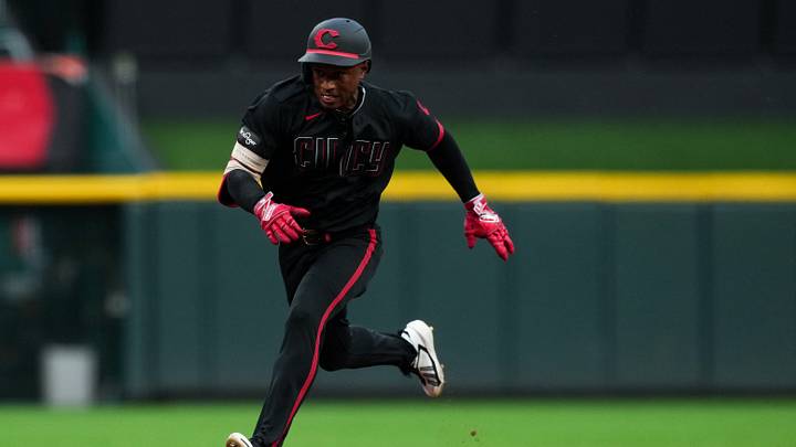 Sep 18, 2026; Cincinnati, Ohio, USA; Cincinnati Reds outfielder Carlos Jorge (38) hits a triple against the Chicago Cubs in the first inning at Great American Ball Park. Mandatory Credit: Aaron Doster-Imagn Images Sep 18, 2026; Cincinnati, Ohio, USA; Cincinnati Reds outfielder Carlos Jorge (38) hits a triple against the Chicago Cubs in the first inning at Great American Ball Park. Mandatory Credit: Aaron Doster-Imagn Images