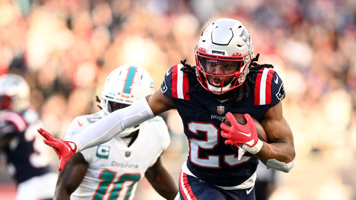 Jan 1, 2023; Foxborough, Massachusetts, USA; New England Patriots safety Kyle Dugger (23) Jan 1, 2023; Foxborough, Massachusetts, USA; New England Patriots safety Kyle Dugger (23)