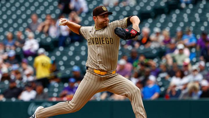 Sep 17, 2026; Denver, Colorado, USA; San Diego Padres starting pitcher Michael King (34) pitches in the first inning against the Colorado Rockies at Coors Field. Mandatory Credit: Isaiah J. Downing-Imagn Images Sep 17, 2026; Denver, Colorado, USA; San Diego Padres starting pitcher Michael King (34) pitches in the first inning against the Colorado Rockies at Coors Field. Mandatory Credit: Isaiah J. Downing-Imagn Images
