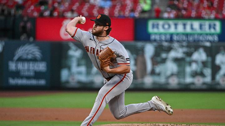 Sep 14, 2026; St. Louis, Missouri, USA; San Francisco Giants starting pitcher Landen Roupp (65) throws against the St. Louis Cardinals during the first inning at Busch Stadium. Mandatory Credit: Jeff Curry-Imagn Images Sep 14, 2026; St. Louis, Missouri, USA; San Francisco Giants starting pitcher Landen Roupp (65) throws against the St. Louis Cardinals during the first inning at Busch Stadium. Mandatory Credit: Jeff Curry-Imagn Images