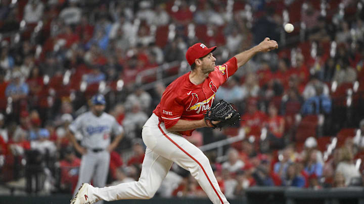 Jun 6, 2025; St. Louis, Missouri, USA; St. Louis Cardinals relief pitcher Steven Matz (32) pitches against the Los Angeles Dodgers during the ninth inning at Busch Stadium. Mandatory Credit: Jeff Curry-Imagn Images Jun 6, 2025; St. Louis, Missouri, USA; St. Louis Cardinals relief pitcher Steven Matz (32) pitches against the Los Angeles Dodgers during the ninth inning at Busch Stadium. Mandatory Credit: Jeff Curry-Imagn Images