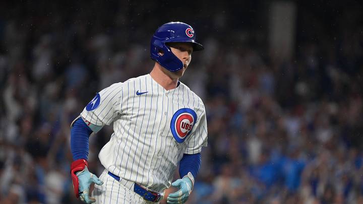 Aug 30, 2026; Chicago, Illinois, USA;  Chicago Cubs center fielder Pete Crow-Armstrong (4) runs the bases after hitting a home run against the Cincinnati Reds during the first inning at Wrigley Field.  Mandatory Credit: David Banks-Imagn Images