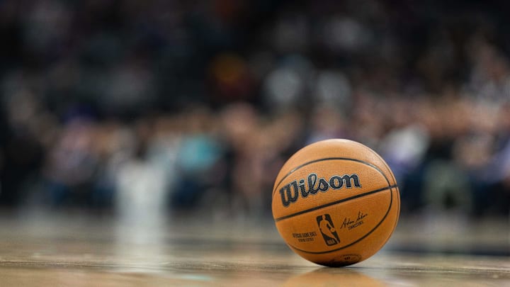 Dec 4, 2022; Sacramento, California, USA; General view of a basketball on the court during the second quarter between the Sacramento Kings and the Chicago Bulls at Golden 1 Center. Mandatory Credit: Stan Szeto-Imagn Images Dec 4, 2022; Sacramento, California, USA; General view of a basketball on the court during the second quarter between the Sacramento Kings and the Chicago Bulls at Golden 1 Center. Mandatory Credit: Stan Szeto-Imagn Images