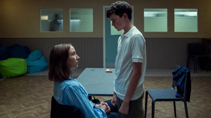 Adolescence. (L to R) Erin Doherty as Briony Ariston, Owen Cooper as Jamie Miller in Adolescence. Cr. Courtesy of Ben Blackall/Netflix © 2024