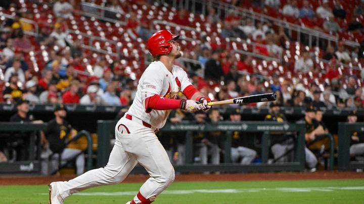 May 19, 2026; St. Louis, Missouri, USA; St. Louis Cardinals third baseman Nolan Gorman (16) hits a two run home run against the Pittsburgh Pirates during the sixth inning at Busch Stadium. Mandatory Credit: Jeff Curry-Imagn Images May 19, 2026; St. Louis, Missouri, USA; St. Louis Cardinals third baseman Nolan Gorman (16) hits a two run home run against the Pittsburgh Pirates during the sixth inning at Busch Stadium. Mandatory Credit: Jeff Curry-Imagn Images