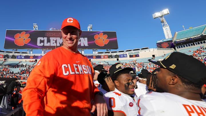 Dec 29, 2023; Jacksonville, FL, USA;  Clemson Tigers head coach Dabo Swinney