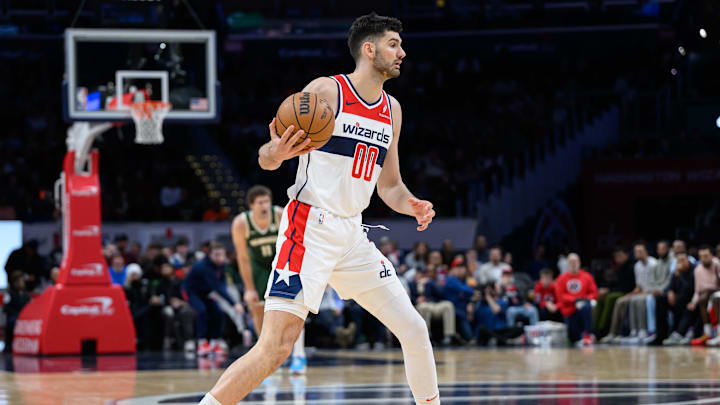 Apr 2, 2024; Washington, District of Columbia, USA; Washington Wizards forward Tristan Vukcevic (00)