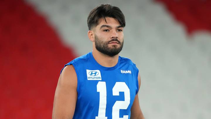 Los Angeles Rams wide receiver Puka Nacua. Los Angeles Rams wide receiver Puka Nacua.