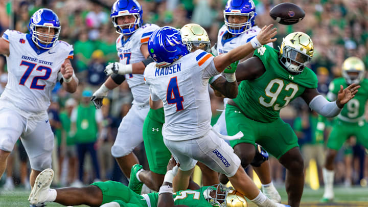Boise State Broncos quarterback Maddux Madsen. Boise State Broncos quarterback Maddux Madsen.