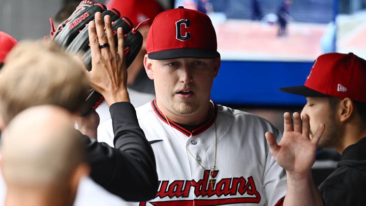 May 13, 2026; Cleveland, Ohio, USA; Cleveland Guardians starting pitcher Parker Messick (77) celebrates during the seventh inning against the Los Angeles Angels at Progressive Field. Mandatory Credit: Ken Blaze-Imagn Images May 13, 2026; Cleveland, Ohio, USA; Cleveland Guardians starting pitcher Parker Messick (77) celebrates during the seventh inning against the Los Angeles Angels at Progressive Field. Mandatory Credit: Ken Blaze-Imagn Images