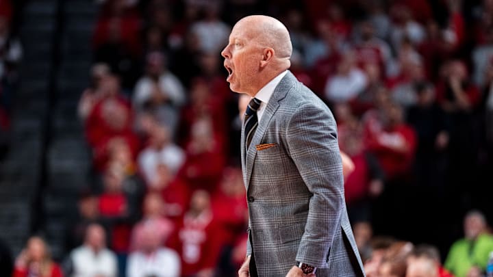 Jan 4, 2025; Lincoln, Nebraska, USA; UCLA Bruins head coach Mick Cronin yells to players during the first half against the Nebraska Cornhuskers at Pinnacle Bank Arena. Mandatory Credit: Dylan Widger-Imagn Images Jan 4, 2025; Lincoln, Nebraska, USA; UCLA Bruins head coach Mick Cronin yells to players during the first half against the Nebraska Cornhuskers at Pinnacle Bank Arena. Mandatory Credit: Dylan Widger-Imagn Images