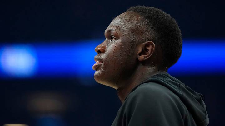 Suns center Khaman Maluach (10) warms up during a game against the Bucks at the Mortgage Matchup Center in Phoenix on March 21, 2026. Suns center Khaman Maluach (10) warms up during a game against the Bucks at the Mortgage Matchup Center in Phoenix on March 21, 2026.