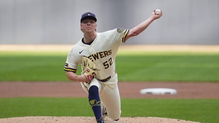 May 26, 2026; Milwaukee, Wisconsin, USA; Milwaukee Brewers pitcher Kyle Harrison (52) delivers a pitch against the St. Louis Cardinals in the first inning at American Family Field. Mandatory Credit: Michael McLoone-Imagn Images May 26, 2026; Milwaukee, Wisconsin, USA; Milwaukee Brewers pitcher Kyle Harrison (52) delivers a pitch against the St. Louis Cardinals in the first inning at American Family Field. Mandatory Credit: Michael McLoone-Imagn Images