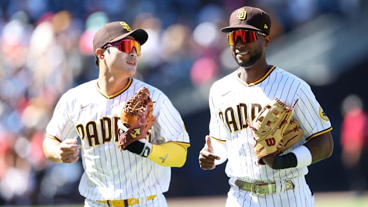 San Diego Padres players Ha-seong Kim, Jurickson Profar